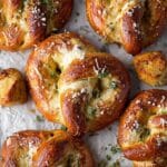 Mozzarella Stuffed Rosemary and Parmesan Soft Pretzels Recipe