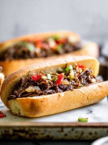 Slow Cooker Italian Beef Sandwiches with Pepperoncini and Giardiniera Recipe
