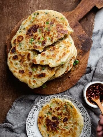 Buttery Scallion Puff Pastry Pancakes Recipe