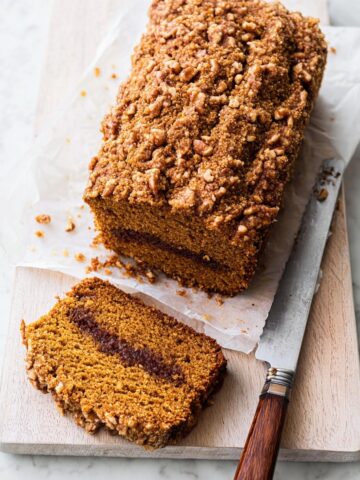 Sweet Potato Crumb Cake with Pecan Cinnamon Swirl Recipe
