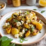 Baked Feta Potatoes with Roasted Garlic, Lemon, and Basil Recipe