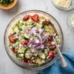 Pearl Couscous Salad with Tomato, Cucumber, and Feta Recipe