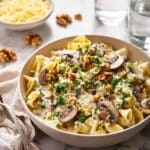 Pasta Gorgonzola with Mushrooms and Walnuts Recipe