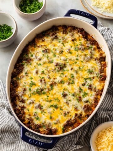 Easy Cheesy Hamburger Potato Casserole Recipe