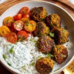 Baked Greek Lentil Meatballs with Tzatziki Recipe