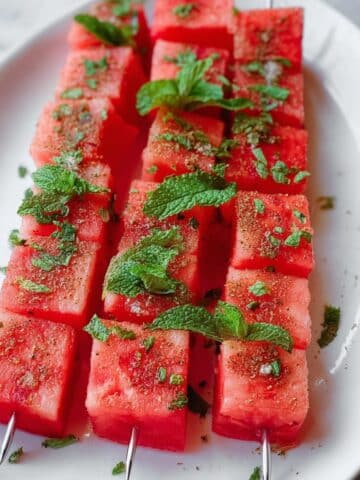 5 Minute Tajin Watermelon Skewers - Easy Summer Appetizer Recipe