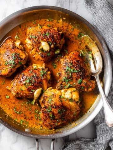 Pan Seared Spiced Chicken Thighs with Garlic and Parsley Recipe