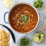 Spicy Chicken Tortilla Soup with Avocado and Crispy Tortilla Strips Recipe