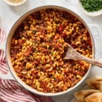 Hearty Ground Beef Goulash with Pasta and Corn Recipe