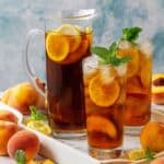 Peach Iced Tea with Fresh Mint and Lemon Recipe