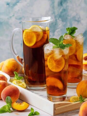 Peach Iced Tea with Fresh Mint and Lemon Recipe