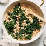 Creamy Skillet White Beans with Greens and Parmesan Recipe