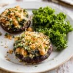 Stuffed Portobello Mushrooms with Spinach, Cannellini Beans, and Goat Cheese Recipe