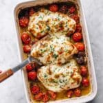 Garlic Butter Tomato Baked Chicken with Mozzarella Recipe