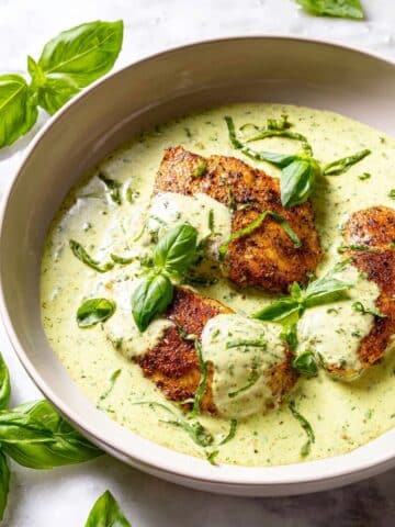 Pan Fry Tilapia with Pesto Cream Sauce Recipe