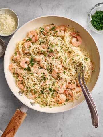 Angel Hair Pasta with Shrimp in Lemon Garlic Butter Recipe