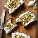 Ricotta Toasts with Pistachios and Honey Recipe