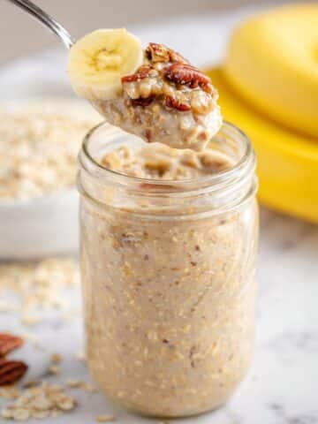 Healthy Banana Bread Overnight Oats Recipe