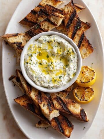 Lemon Herb Ricotta with Grilled Sourdough Bread Recipe