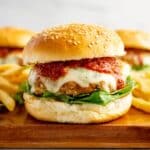 Italian Chicken Burgers with Marinara, Mozzarella, and Pesto Recipe