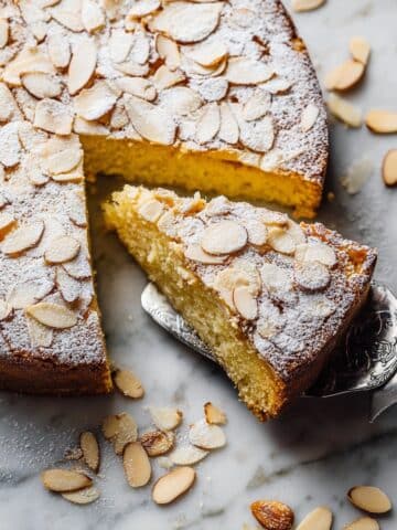 Almond Cake with Lemon Zest and Sliced Almond Topping Recipe