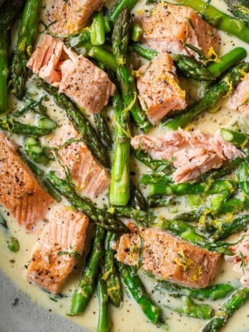 Creamy Salmon and Asparagus Pasta Recipe