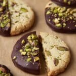 Pistachio Shortbread Cookies with Dark Chocolate Drizzle Recipe