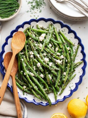 Grilled Green Bean Salad with Feta, Dill, and Chives Recipe