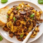 Creamy Mushroom Ragu with Pasta and Basil Recipe