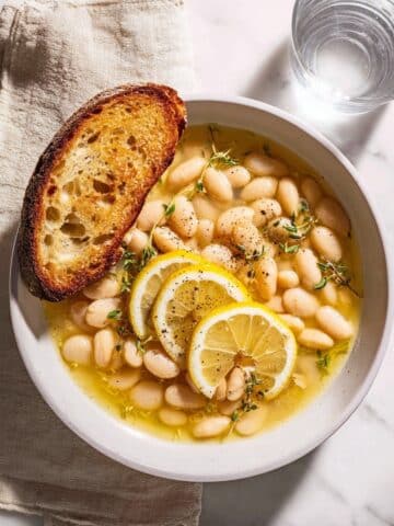 Brothy White Beans with Parmesan & Lemon Recipe