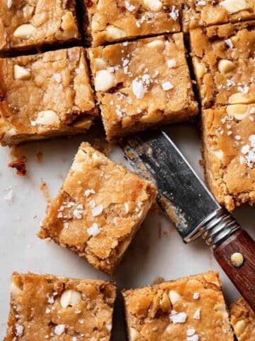 Decadent Brown Sugar Blondies with White Chocolate Chips and Toasted Walnuts Recipe
