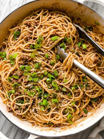 Fragrant Garlic Scallion Noodles with Ground Chicken (Gluten Free) Recipe