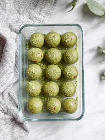 No Bake Matcha Cookie Dough Energy Bites Recipe