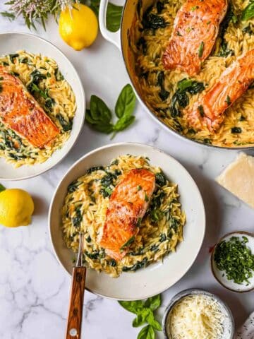 One-Skillet Salmon and Orzo Recipe