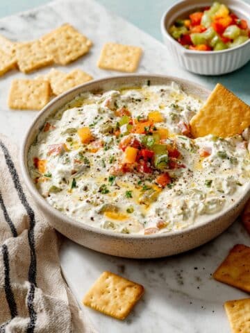 High Protein Cottage Cheese Giardiniera Dip Recipe