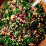 Cranberry Kale Quinoa Salad with Candied Pecans and Feta Recipe