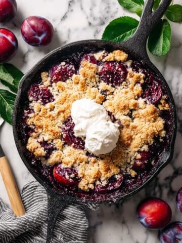 Easy Skillet Plum Cobbler Recipe