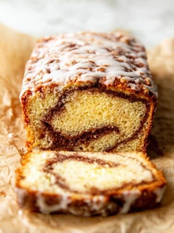 Cinnamon Swirl Loaf Cake with Vanilla Icing Recipe