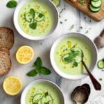 Cold Cucumber Soup with Basil, Dill, and Mint Recipe