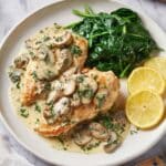Chicken Scallopini with Mushroom Lemon Cream Sauce Recipe