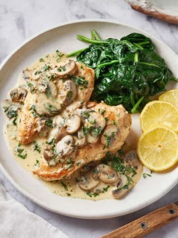 Chicken Scallopini with Mushroom Lemon Cream Sauce Recipe