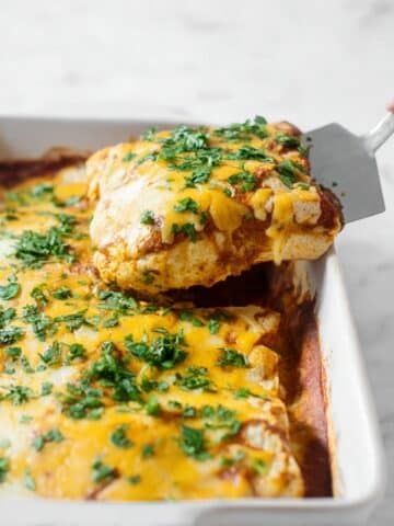 Vegan Enchiladas with Cauliflower "Meat" and Homemade Nacho Cheese Recipe