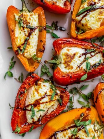Roasted Goat Cheese Stuffed Mini Peppers (Easy Appetizer) Recipe