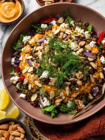Lemony Lentil and Roasted Eggplant Salad Recipe