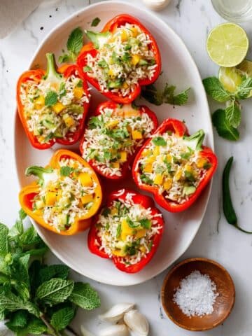 Coconut Rice Stuffed Peppers Recipe