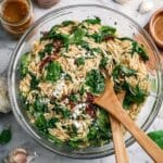 Spinach Orzo Salad with Balsamic Vinaigrette and Sun-Dried Tomatoes Recipe