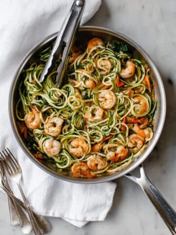 Zucchini Pasta with Lemon Garlic Shrimp Recipe