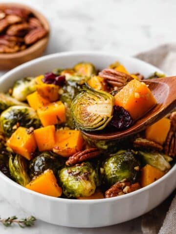 Maple Roasted Brussels Sprouts and Butternut Squash Recipe