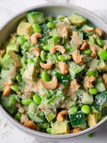 Cucumber Edamame Salad with Creamy Miso Dressing Recipe